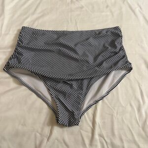 Cupshe striped high waisted bikini bottom size M